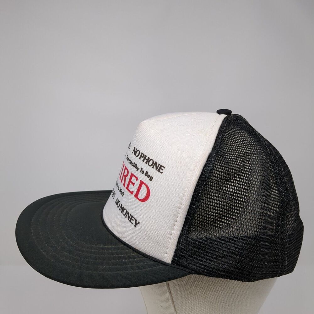 Retired Too Lazy To Work Snapback Trucker Hat Bla… - image 3